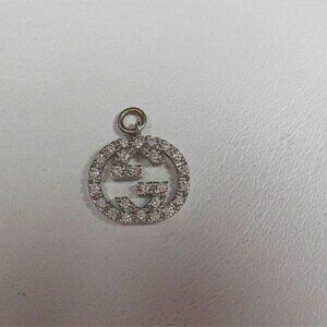 Gucci Diamond 18K Gold Love Britt Double G Icon Pendant For Necklace